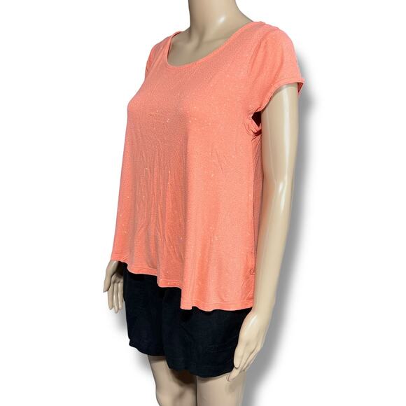 Jennifer Lopez Womens T Shirt Top Orange with Gold Accents Short Sleeve Small - Picture 5 of 9